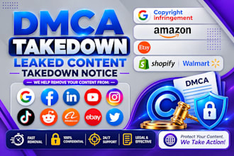 delete,remove,takedown copyright content,posts,facebook,tiktok,reddit,ig,yt dmca