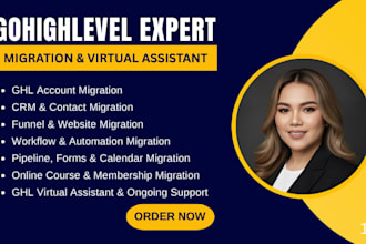migrate ghl website funnel CRM and automation to gohighlevel VA