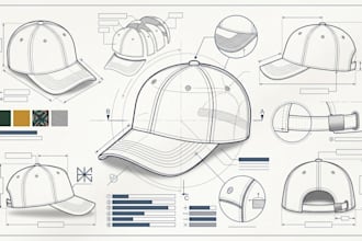 create cap tech pack, hat tech pack, snapback, trucker, baseball, pom, bom cad