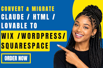 convert migrate claude HTML lovable to wix wordpress squarespace shopify website