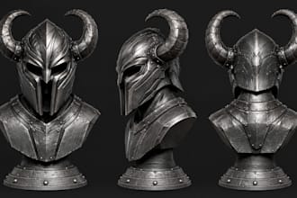 design 3d helmet 3d mask wearable 3d cosplay mask oni anime mask for 3d printing