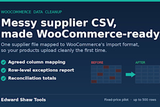 clean and map your supplier CSV for woocommerce import