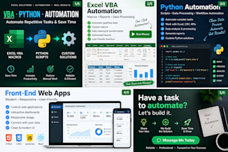 build professional automation solutions with vba, python and webdev