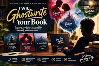 ghostwrite fiction story, ya romance novel, nonfiction book