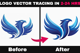 vectorize your logo into clear and high resolution image