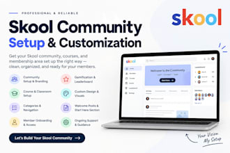 set up customize skool community with courses, classroom, onboarding for coaches
