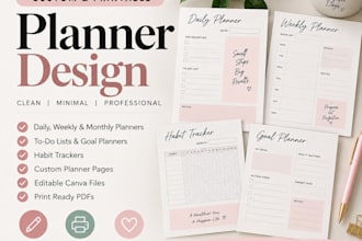 design minimalist planners and printable templates in canva