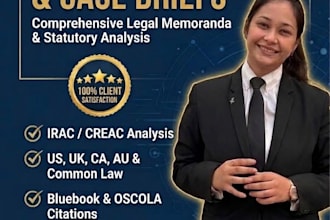 conduct comprehensive legal research case briefs and legal memos