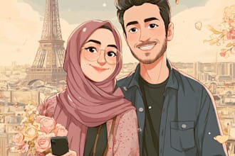 do couple portrait illustration