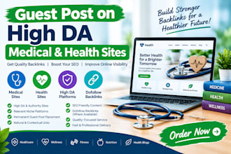 do guest post on high da medical and health sites