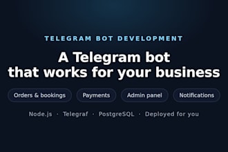build a telegram bot for your business in nodejs