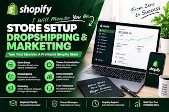 mentor you on shopify store setup dropshipping marketing