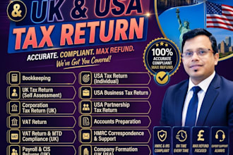 provide UK USA tax, vat, bookkeeping and compliance services