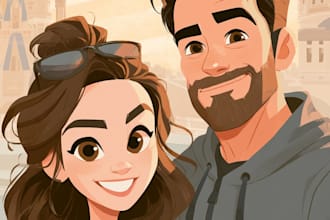 make a disney cartoon illustration