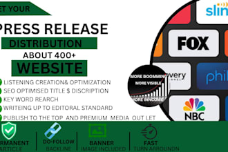 do SEO press article and distribute your press release with PR media submission