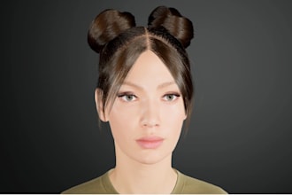 design realistic xgen hair grooming, 3d hair style,metahuman hair, braid hair