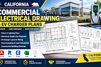 create california commerical electrical drawing and ev charger plans