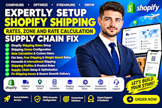 expertly setup shopify shipping rates, zones, rate calculation and supply chain