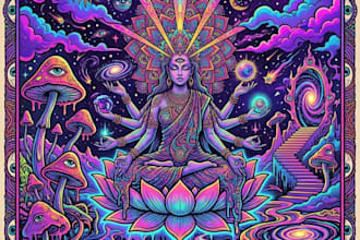make trippy psychedelic poster designs