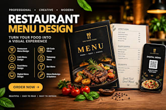 design food menu, restaurant menu design, digital menu design, cafe menu