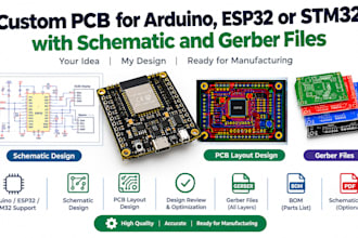 design pcb for arduino esp32 or stm32 with schematic and gerber files