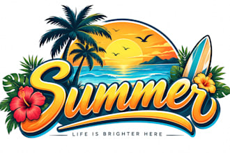 design a professional , beach, tropical, or vacation summer logo
