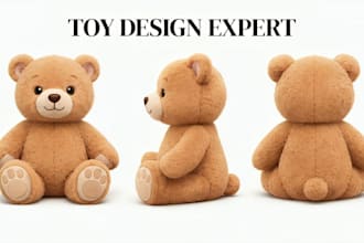 design custom modular toys, plush toys, squishy toys and develop 3d toy concepts