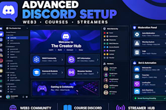 setup an advanced discord server for web3, nft, courses and streamers discord