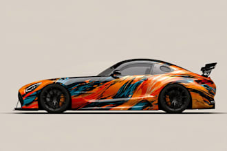 create motorcycle wrap design, car wrap and vehicle  design