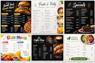 design digital menu, digital menu board or animated menu