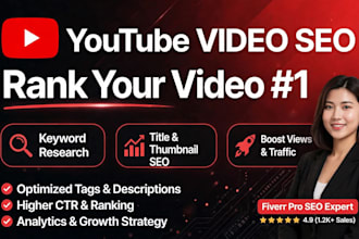 do youtube channel SEO and video optimization for top ranking on search r