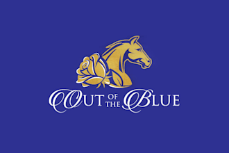 design awesome blue stables racing theme logo