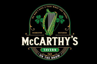 design a humorous logo for an irish pub for t shirts etc