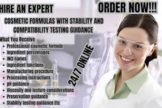 develop cosmetic formulas with stability and compatibility testing guidance