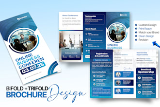 design a professional bifold or trifold brochure