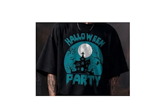 design a custom spooky halloween t shirt for your print on demand