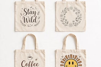 design modern minimalist aesthetic tote bag for your shop