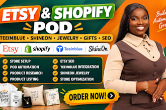 automate etsy shopify ced teeinblue gift shineon jewelry christian pod seo store
