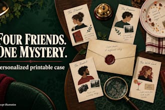 create a cooperative mystery game for four friends