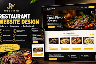 design a modern food restaurant website, catering and food delivery websi