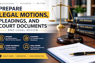 prepare legal motions, pleadings, and court documents and legal review