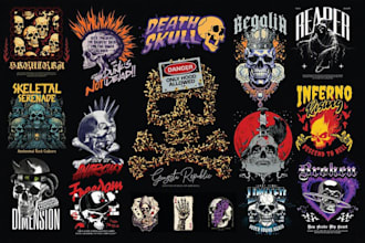 design premium skull t shirt for streetwear and clothing brands