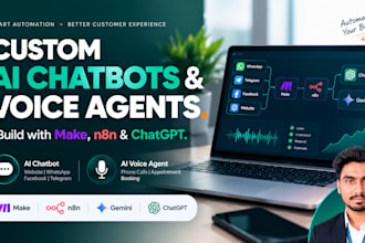 build ai chatbot and ai voice agent using make, n8n, gemini and chatgpt