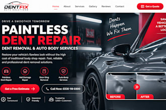 design wix paintless dent repair website dent removal auto body service website