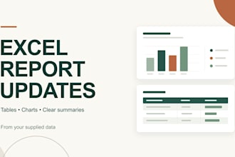 create or update excel reports with clear tables and charts