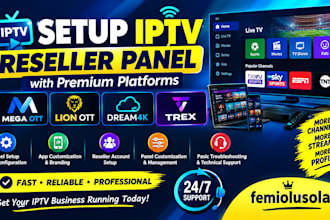 setup reseller panel with megaott, lionott, dream4k, trex, reseller panel,server