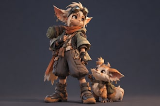 model your concept into a stylized 3d characters for an indie game and animation