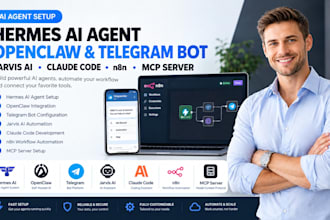 setup hermes ai agent openclaw telegram bot jarvis ai claude code n8n mcp server