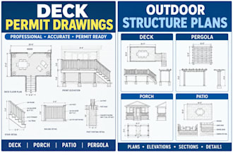 create deck, pergola, porch and patio permit drawings