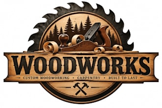 design a professional wood , woodworking, carpenter, or furniture carpentry logo